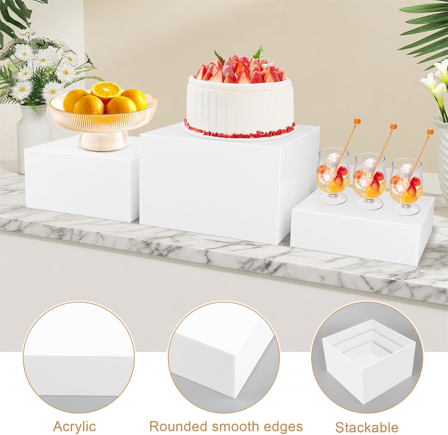 LOT DE 3 CUBES DE PRÉSENTATION